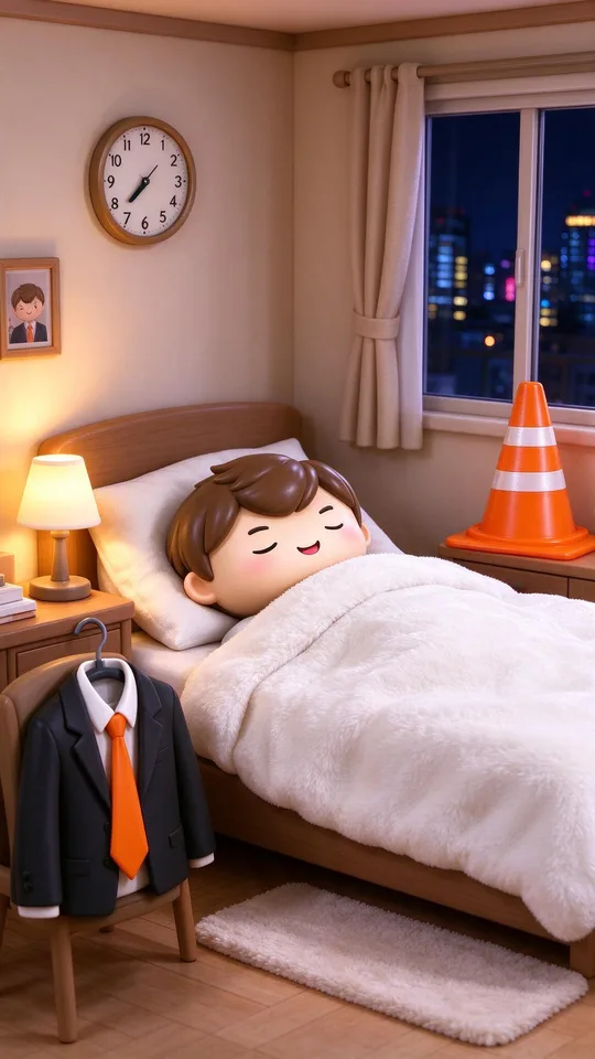 이불 덮고 누워 있는 태사자
